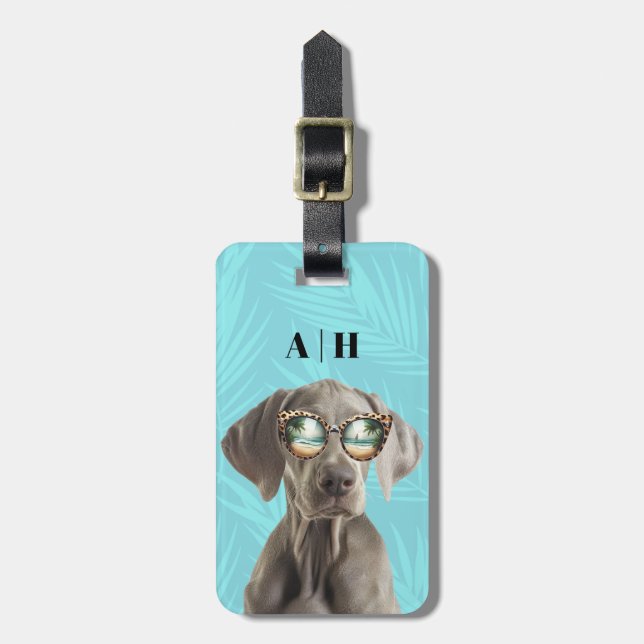 Weimaraner Luggage Taggs Bagagebricka (Vertikal Framsida)