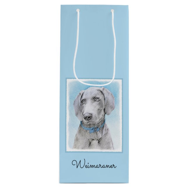 Weimaraner-målning - Cute Original Hund Art (Framsidan)