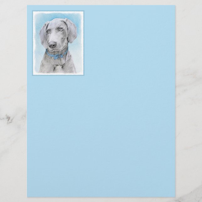 Weimaraner-målning - Cute Original Hund Art (Framsida)