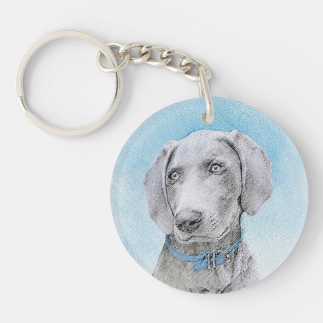 Weimaraner-målning - Cute Original Hund Art (Framsidan)