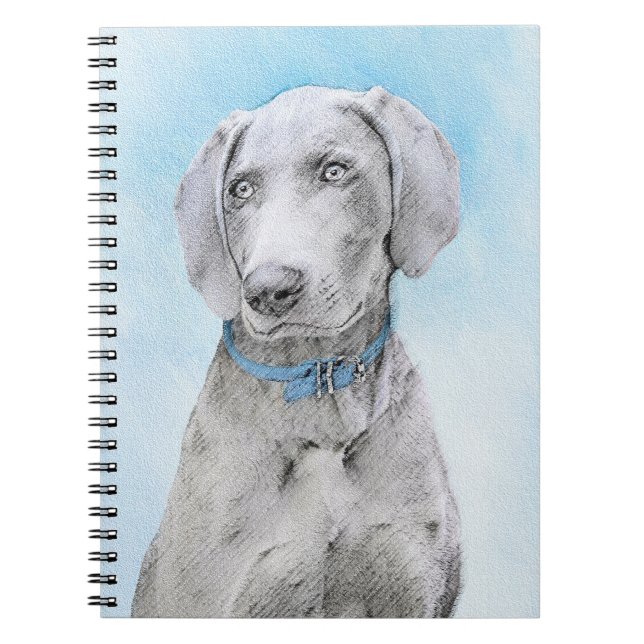 Weimaraner-målning - Cute Original Hund Art Anteckningsbok (Framsidan)