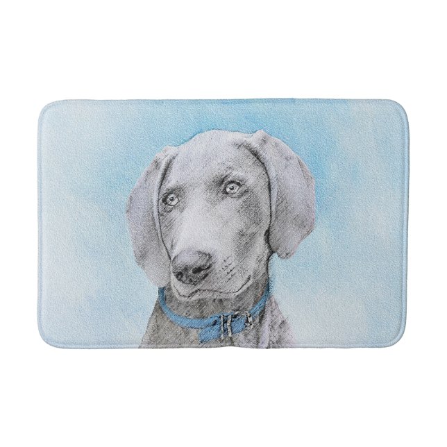 Weimaraner-målning - Cute Original Hund Art Badrumsmatta (Framsidan)