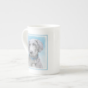 Weimaraner-målning - Cute Original Hund Art Benporslin Mugg