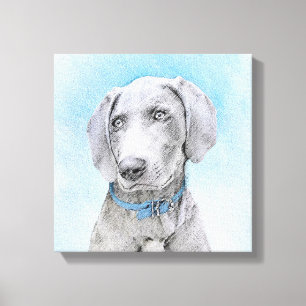 Weimaraner-målning - Cute Original Hund Art Canvastryck