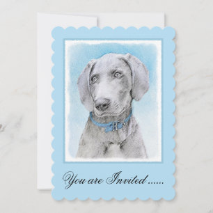 Weimaraner-målning - Cute Original Hund Art Inbjudningar