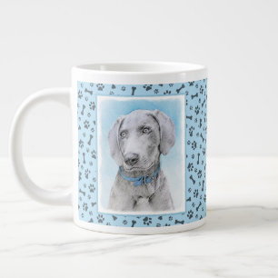Weimaraner-målning - Cute Original Hund Art Jumbo Mugg
