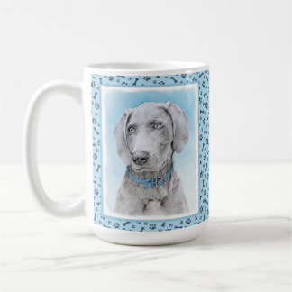 Weimaraner-målning - Cute Original Hund Art Kaffemugg