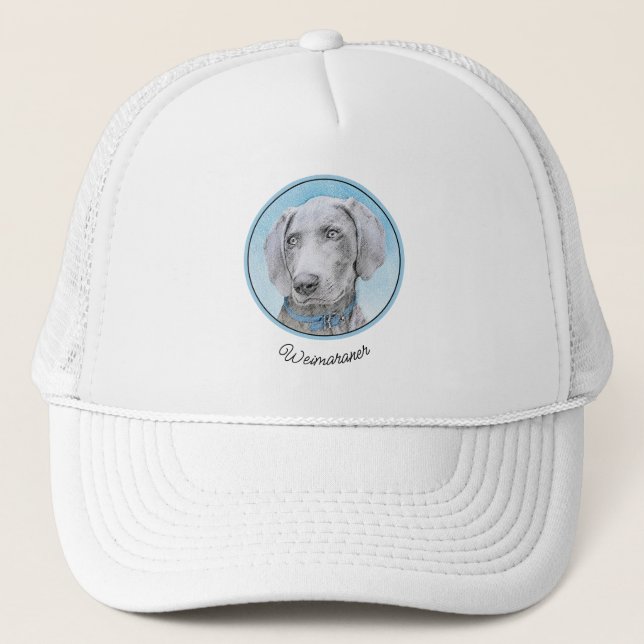 Weimaraner-målning - Cute Original Hund Art Keps (Framsida)