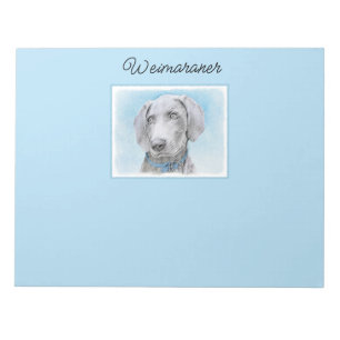 Weimaraner-målning - Cute Original Hund Art Notepa Anteckningsblock
