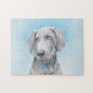 Weimaraner-målning - Cute Original Hund Art Pussel