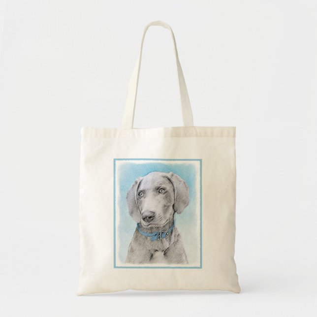 Weimaraner-målning - Cute Original Hund Art Tygkasse (Framsidan)