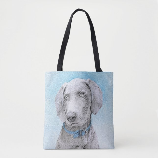 Weimaraner-målning - Cute Original Hund Art Tygkasse (Framsida)