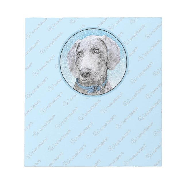 Weimaraner-målning - Söt originell hundkonst Anteckningsblock (Framsida)