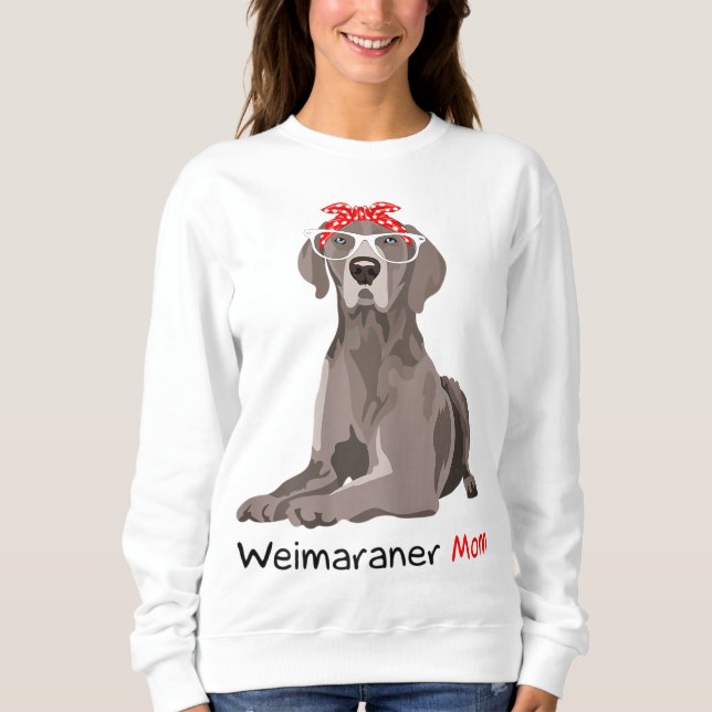 Weimaraner Mamma Bandana Womens Weimaraner Hund T Shirt (Framsida)