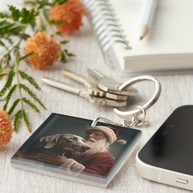 Weimaraner med Jultomten i julafton (Högra Framsidan)