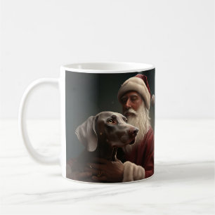 Weimaraner med Jultomten i julafton Kaffemugg