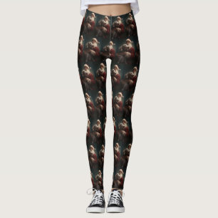 Weimaraner med Jultomten i julafton Leggings