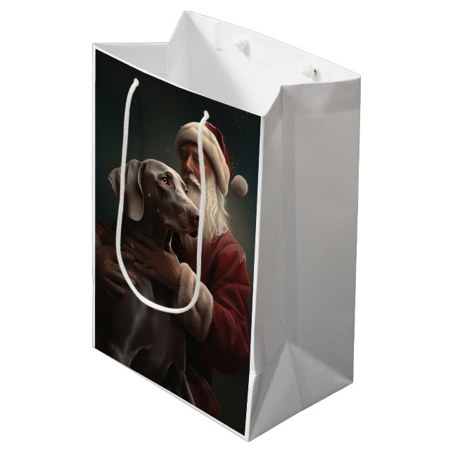 Weimaraner med Tomte Julfirande Jul (Framsidan Vinklad)