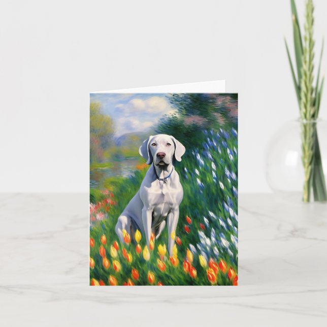 Weimaraner Monet Blank Notecard Tack Kort (Framsida)