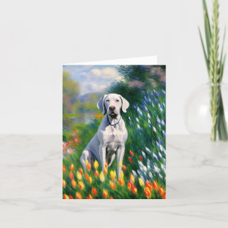 Weimaraner Monet Blank Notecard Tack Kort