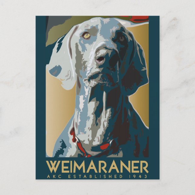 Weimaraner Nation : 1943 Weimaraner Vykort (Framsida)