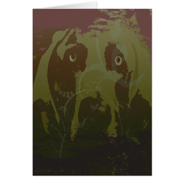 Weimaraner nation: Grungy Weimaraner Hälsningskort (Framsidan)