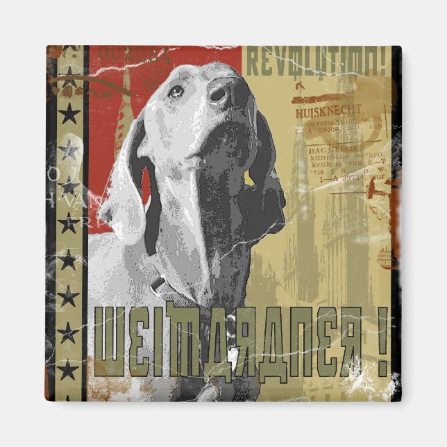 Weimaraner Nation: Vintage Weimaraner! Magnet (Framsidan)