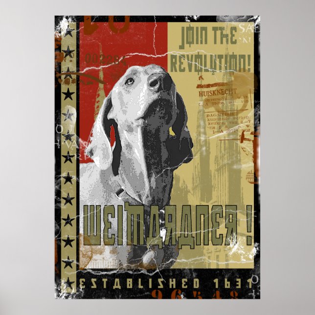Weimaraner Nation : Vintage Weimaraner Poster (Framsidan)