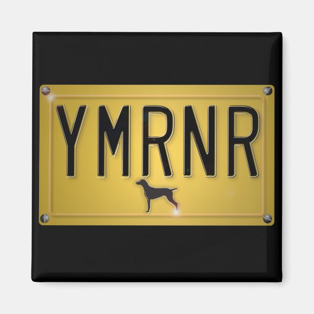 Weimaraner Nation : YMRNR licensskylt Magnet (Framsidan)