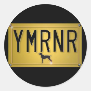 Weimaraner Nation : YMRNR licensskylt Runt Klistermärke
