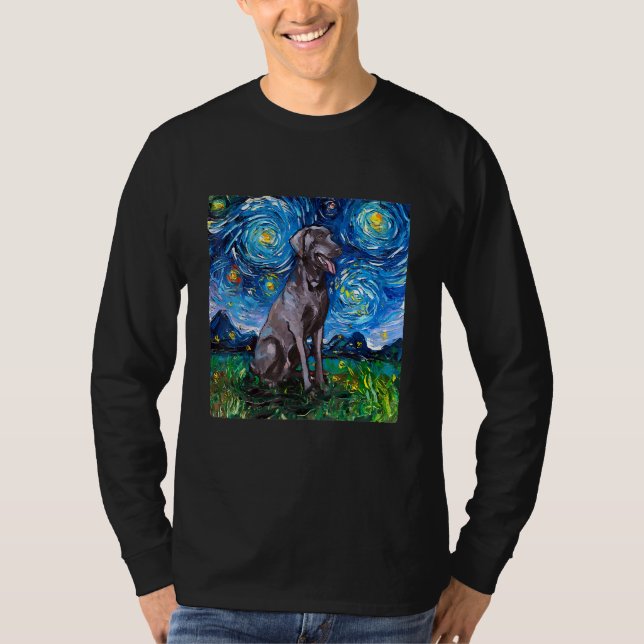Weimaraner Night T-Shirt (Framsida)