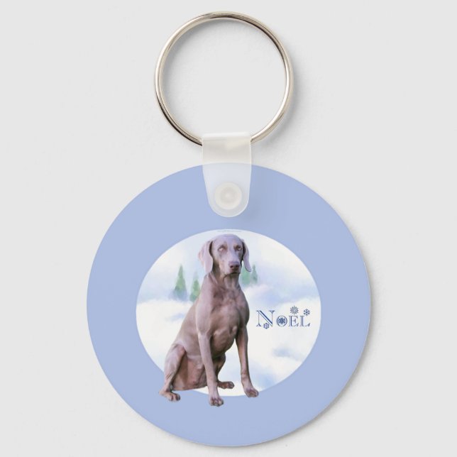 Weimaraner Noel Keychain Nyckelring (Framsida)