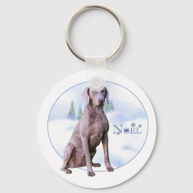 Weimaraner Noel Keychain Nyckelring (Framsida)