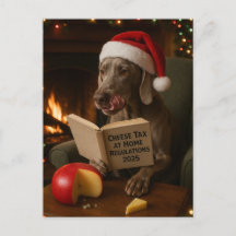 Weimaraner 'Ostskatt' julkort
