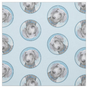 Weimaraner Painting Grått Silver Original Hund Art Tyg