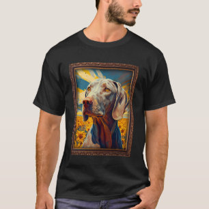 Weimaraner Painting Solros Flower Mamma Women Flo T Shirt