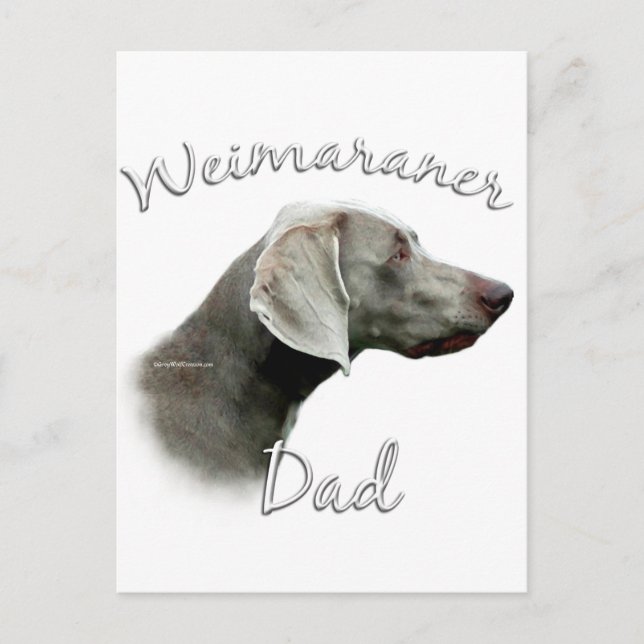 Weimaraner Pappa 2 Vykort (Framsida)