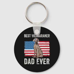 Weimaraner Pappa American Flagga Hund älskare Owne Nyckelring