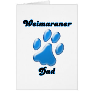 Weimaraner Pappa blue Pawprint Hälsningskort