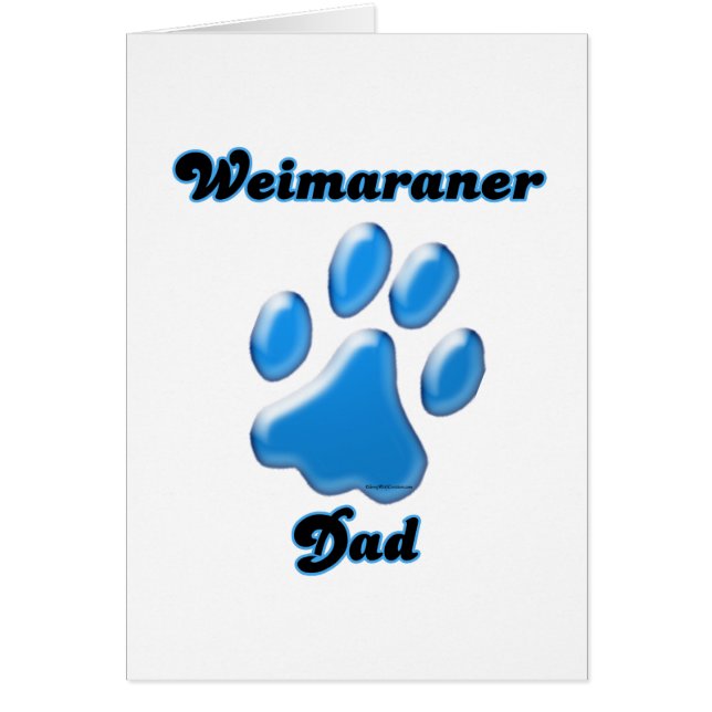 Weimaraner Pappa blue Pawprint Hälsningskort (Framsidan)