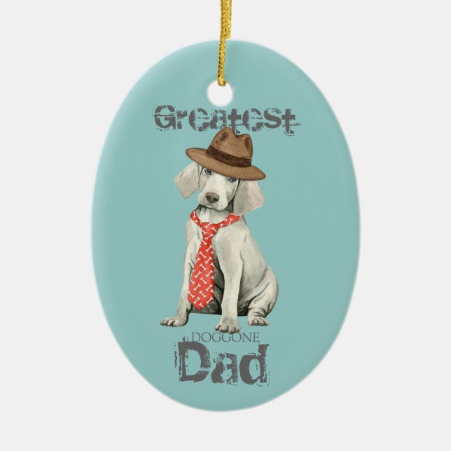 Weimaraner Pappa Ceramic Ornament (Framsidan)