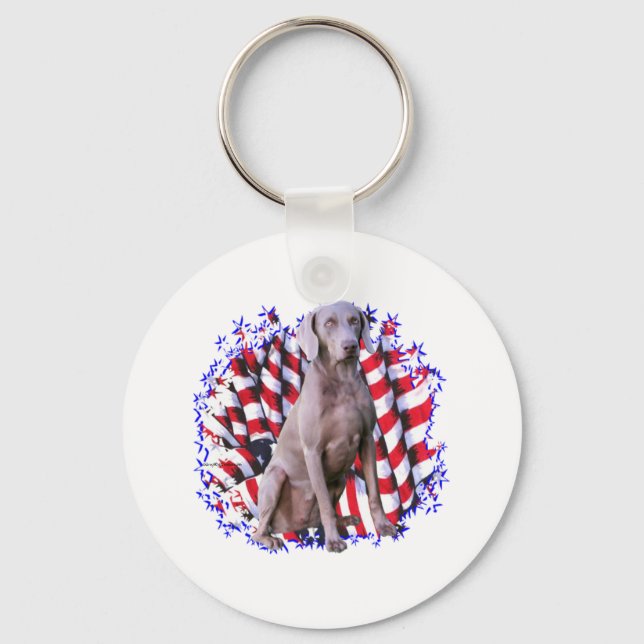 Weimaraner Patriot Nyckelring (Framsida)