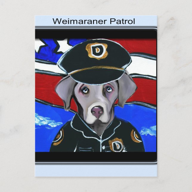 WEIMARANER PATROL OFFICER VYKORT (Framsida)