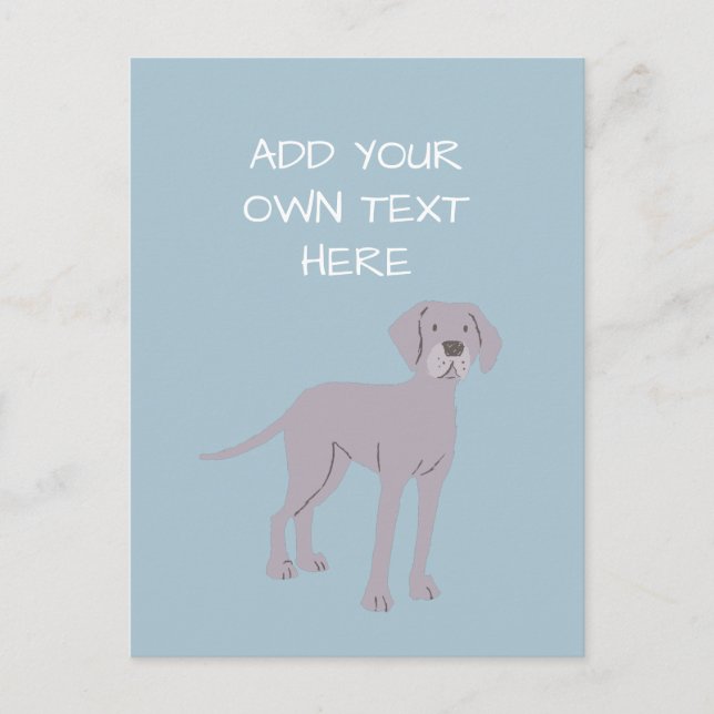 Weimaraner Personlig Hund Namn vykort (Framsida)