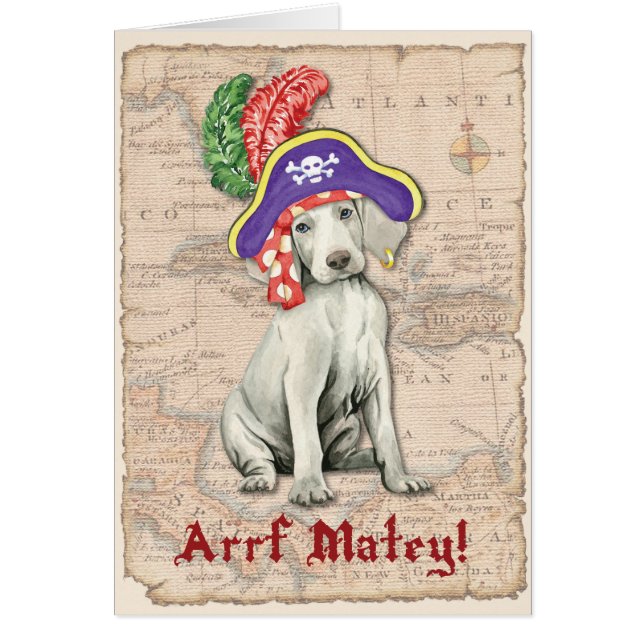 Weimaraner-Pirat kort (Framsidan)