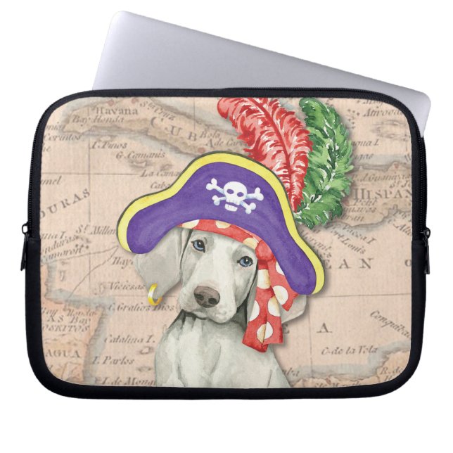 Weimaraner Pirat Laptop Fodral (Framsidan)