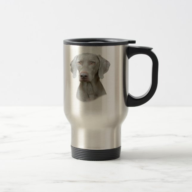 Weimaraner porträtt av en hund resemugg (Höger)