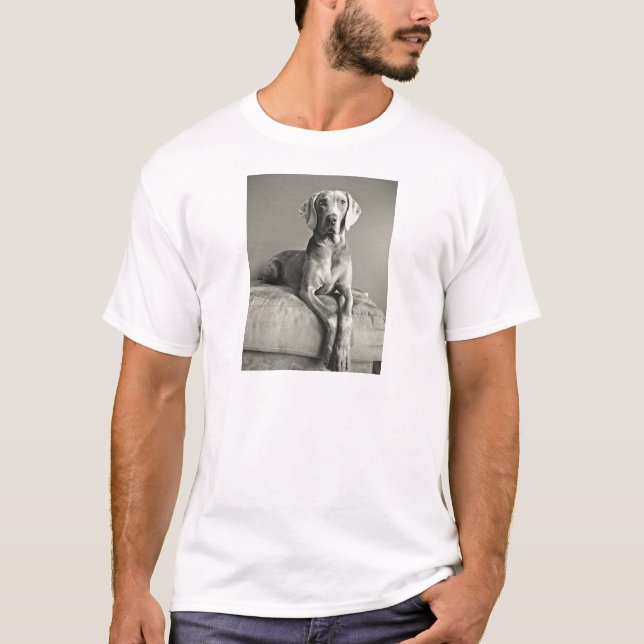 Weimaraner porträtt tee shirt (Framsida)