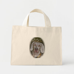 Weimaraner Porträtt Tote Bag för anpassning Mini Tygkasse