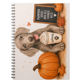 Weimaraner Pumpa Krydda Anteckningsbok